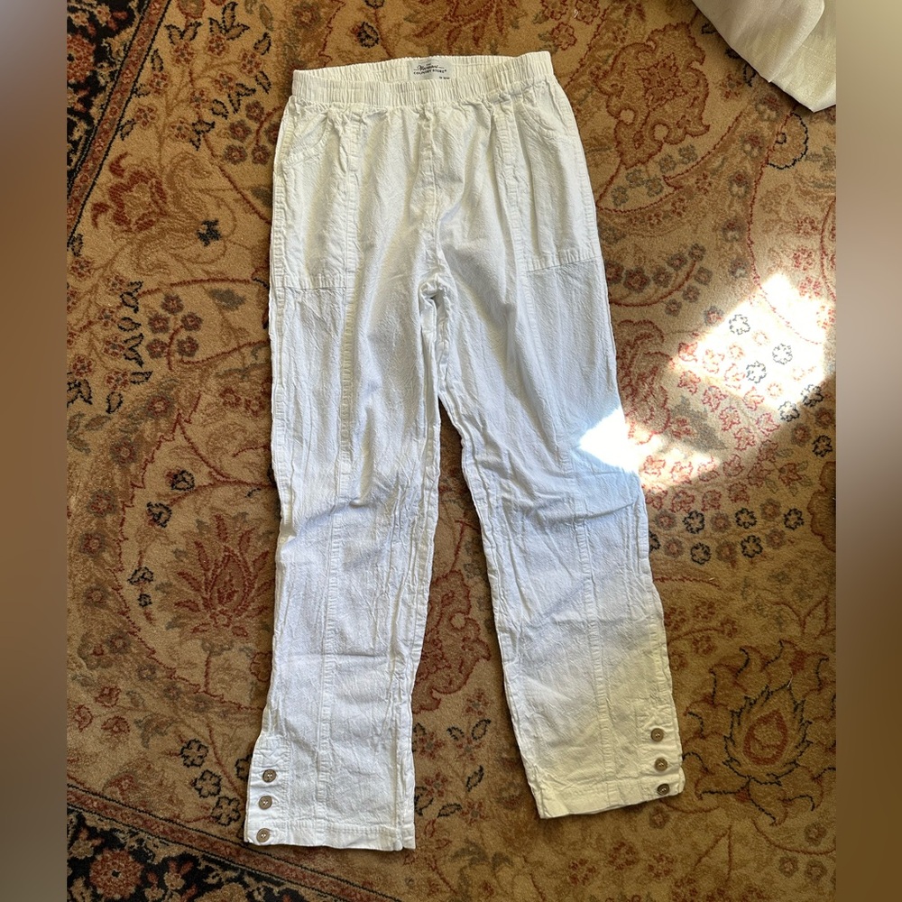 White Pants with Button Details